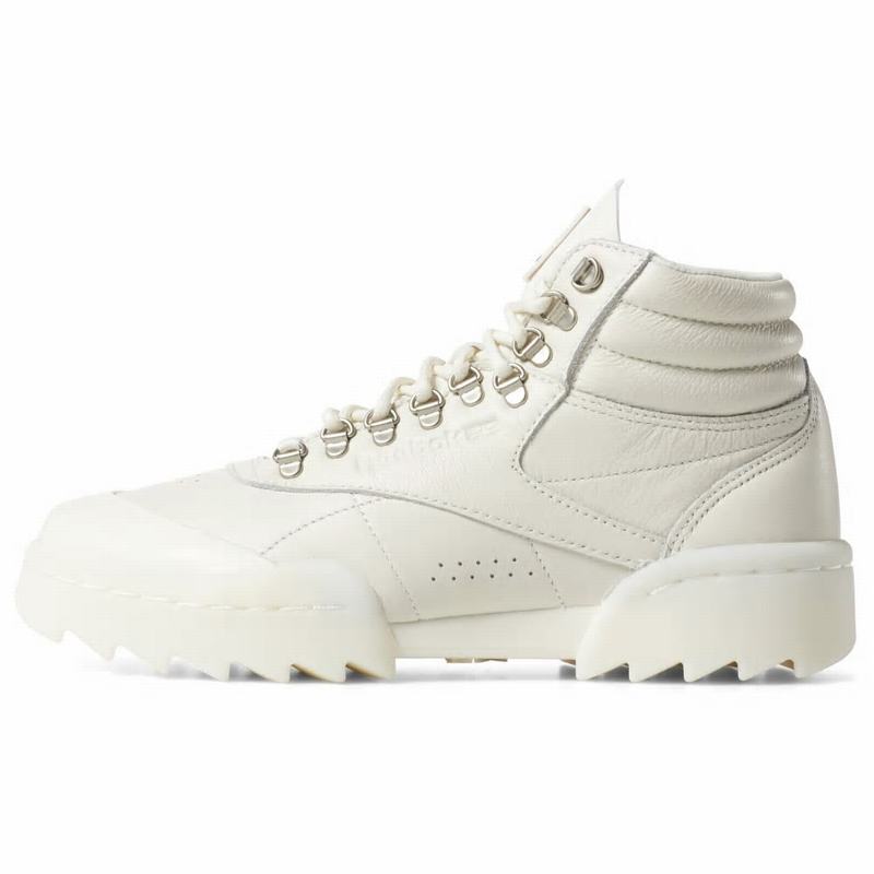 Tenisi Reebok X Gigi Hadid Freestyle Hi Nova Ripple Dama Albi/Argintii Romania AU7460JT